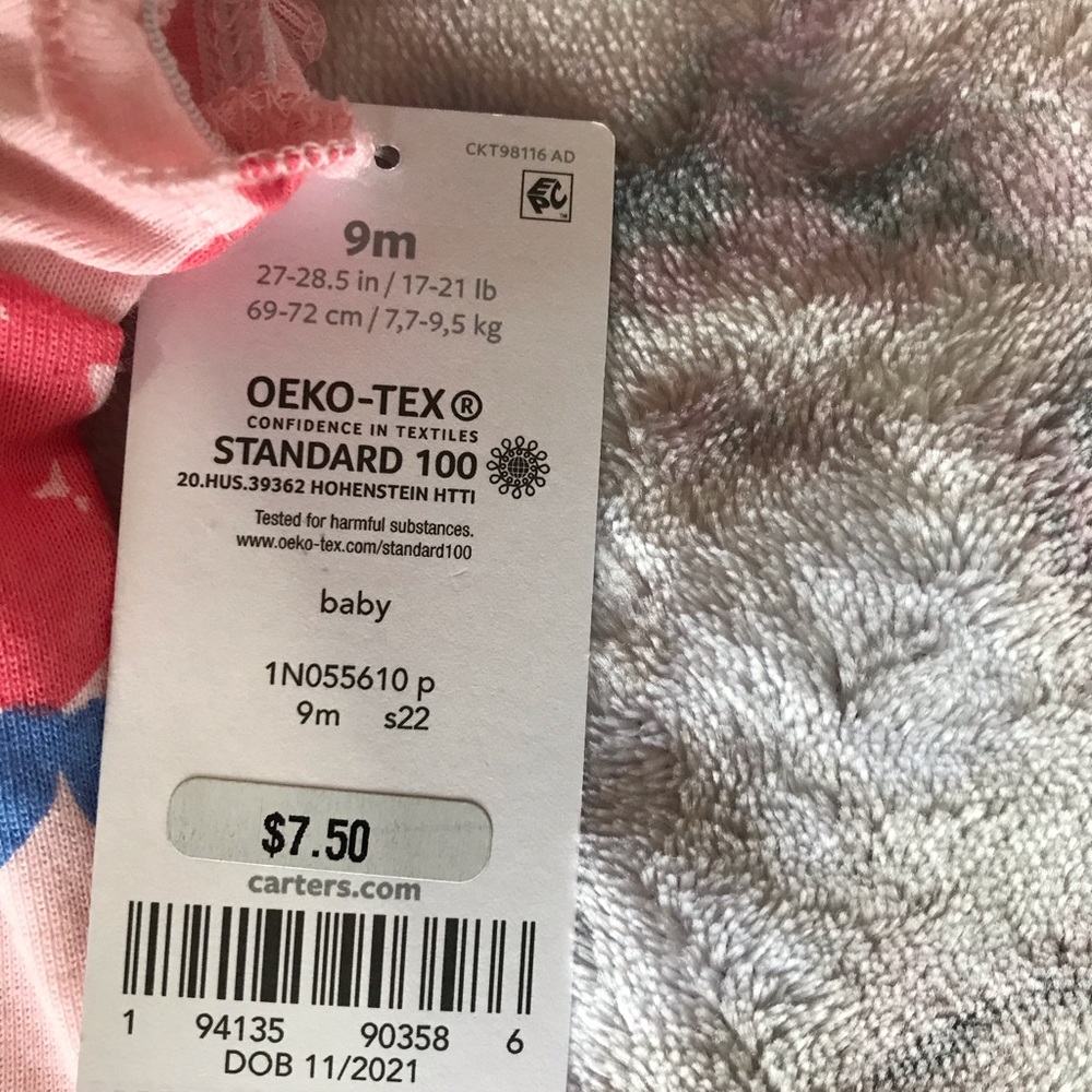 NWT Carter's Raspberry Bubble Romper - Picture 6 of 8
